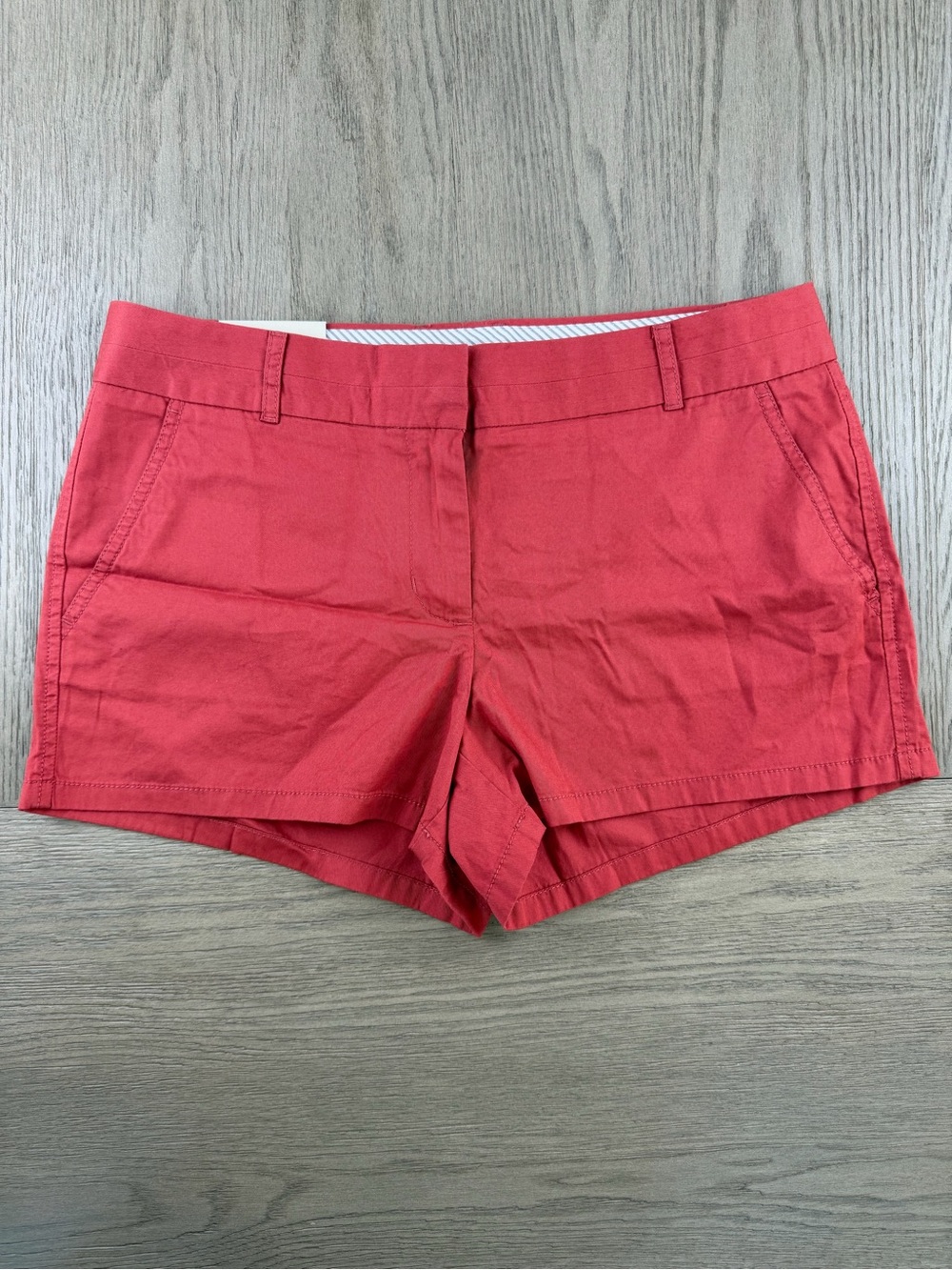 J.Crew Size 8 City Fit Chino Shorts Ore Burnt Orange Red 3" Inseam NWT